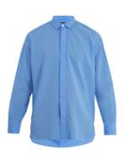 Matchesfashion.com Berluti - Single Cuff Oversized Cotton Shirt - Mens - Light Blue