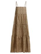 Matchesfashion.com Matteau - The Tiered Cotton Maxi Dress - Womens - Yellow Multi