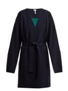 Matchesfashion.com Loewe - Colour Block Wool And Cashmere Blend Cardigan - Womens - Navy Multi