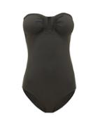 Matchesfashion.com Eres - Cassiope Strapless Swimsuit - Womens - Dark Grey