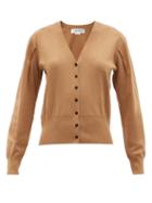 Matchesfashion.com Victoria Beckham - V-neck Pleated Cardigan - Womens - Brown