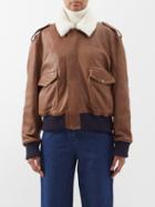 Giuliva Heritage - The Tom Shearling-collar Leather Bomber Jacket - Womens - Brown