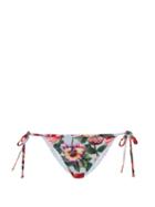 Matchesfashion.com Dolce & Gabbana - Hibiscus-print Side-tie Bikini Briefs - Womens - Multi