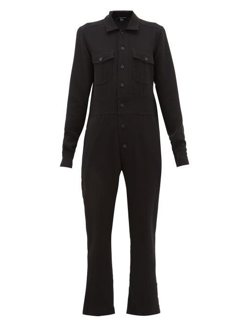 Matchesfashion.com White Story - Button-down Crepe Jumpsuit - Womens - Black