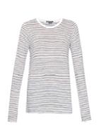 Vince Striped Long-sleeved Cotton Top