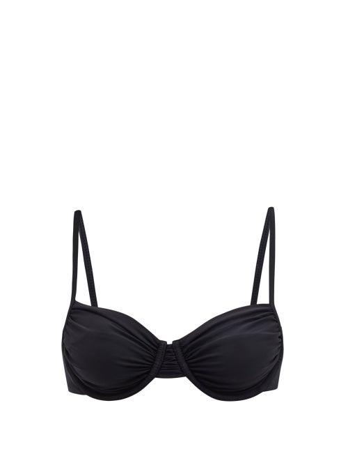 Matchesfashion.com Isa Boulder - Jules Ruched Underwired Bikini Top - Womens - Black