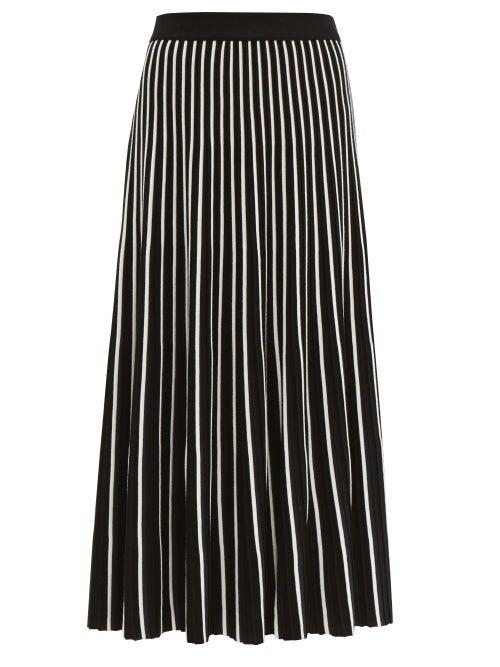 Matchesfashion.com Weekend Max Mara - Ariano Midi Skirt - Womens - Black White