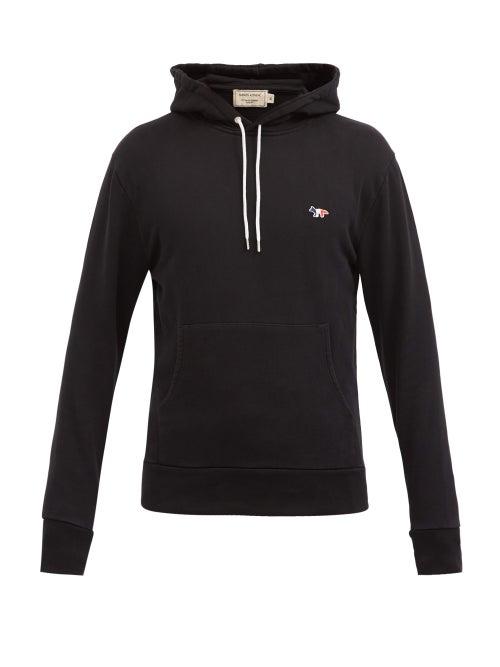 Matchesfashion.com Maison Kitsun - Tricolour-fox Hooded Cotton Sweatshirt - Mens - Black