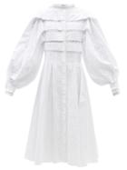 Ladies Rtw Palmer//harding - Grand Gestures Broderie-anglaise Cotton Dress - Womens - White
