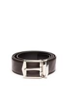 Matchesfashion.com Burberry - Embossed Reversible Leather Belt - Mens - Black Brown