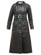 Matchesfashion.com William Vintage - Courrges 1960s Vinyl Trench Coat - Womens - Black Green
