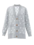 Matchesfashion.com Burberry - Palena Tb-jacquard Cardigan - Womens - Grey Multi