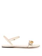 Gucci Marmont Gg Metallic-leather Sandals