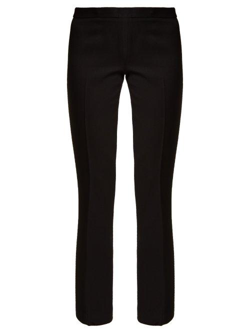 Matchesfashion.com Giambattista Valli - Crepe Straight Leg Trousers - Womens - Black