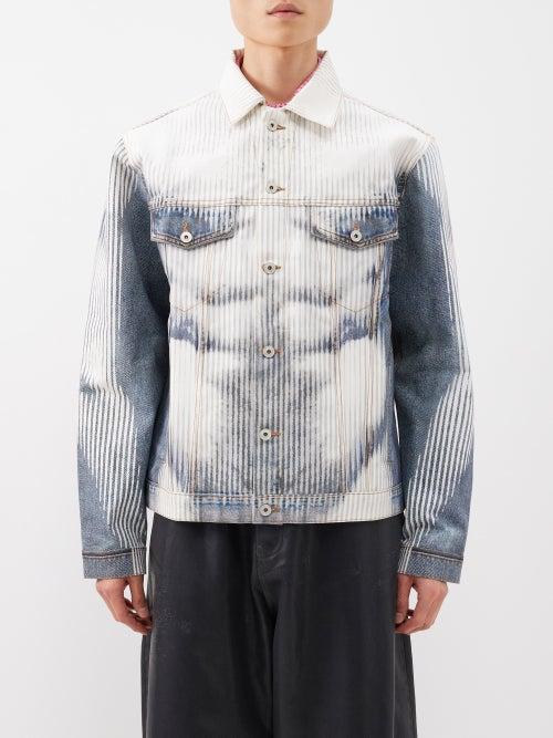 Y/project - X Jean Paul Gaultier Body Morph-print Jacket - Mens - Blue White