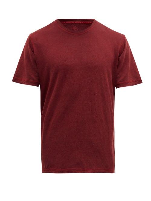 Matchesfashion.com 120% Lino - Crew Neck Linen T Shirt - Mens - Red