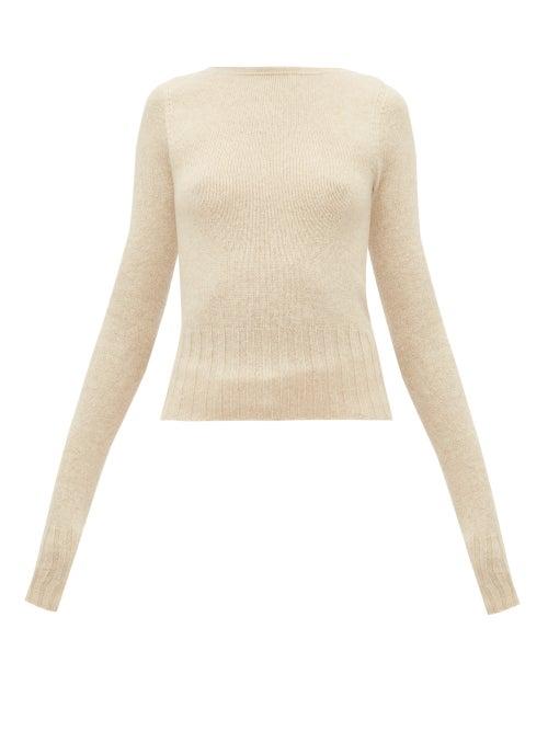 Matchesfashion.com Lemaire - Boat Neck Wool Sweater - Womens - Beige