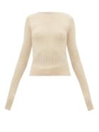 Matchesfashion.com Lemaire - Boat Neck Wool Sweater - Womens - Beige