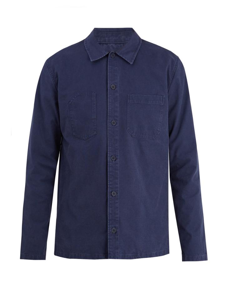 A.p.c. Franckie Point-collar Cotton Overshirt