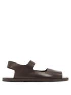 Matchesfashion.com Marsll - Sandello Grained-leather Sandals - Mens - Dark Brown