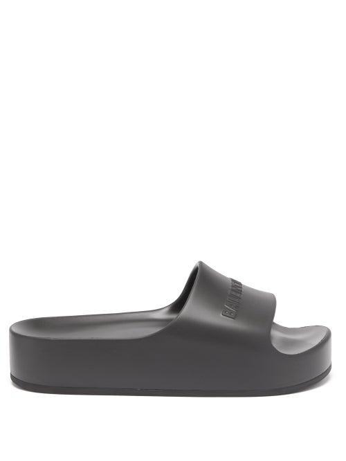 Matchesfashion.com Balenciaga - Mono Logo-embossed Slides - Womens - Black