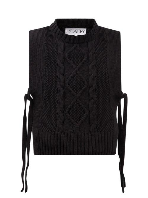 S.s. Daley - Blandine Cable-knit Wool Sweater Vest - Mens - Black
