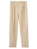 Lemaire - Pleated Twill Trousers - Mens - Light Beige