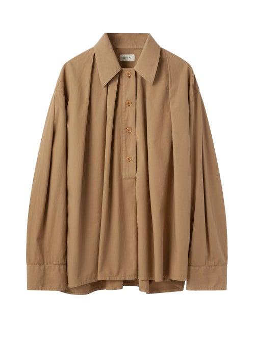 Lemaire - Point-collar Poplin Shirt - Womens - Camel