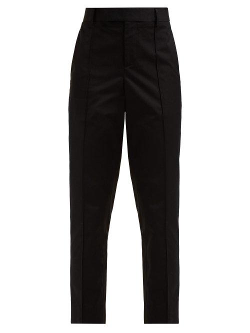 Matchesfashion.com Bottega Veneta - Slim Leg Cotton Poplin Trousers - Womens - Black
