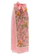 Agua By Agua Bendita - Lavanda Parrot-print Cotton-blend Voile Sarong - Womens - Pink Multi