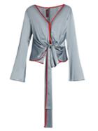 Sies Marjan Tie-front V-neck Silk-charmeuse Blouse
