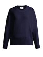 Matchesfashion.com Allude - Curved Hem Knitted Cashmere Sweater - Womens - Navy