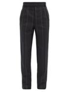 Matchesfashion.com Fearofgodzegna - Pinstriped Pleated Wool-twill Suit Trousers - Mens - Black