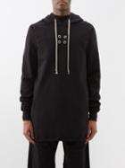 Rick Owens Drkshdw - Eyelet Cotton-jersey Pullover Hoodie - Mens - Black