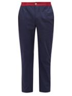 Matchesfashion.com P. Le Moult - Striped Cotton Pyjama Trousers - Mens - Navy