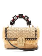 Matchesfashion.com Dolce & Gabbana - Lucia Stud Embellished Wicker Basket Bag - Womens - Cream Multi