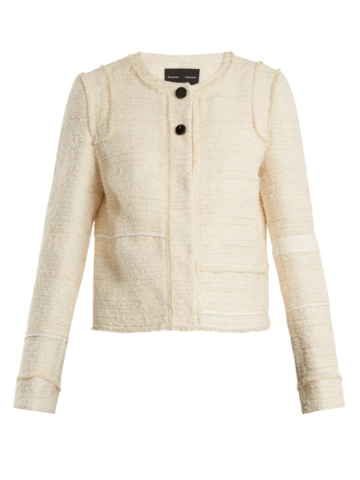 Proenza Schouler Piped-edge Cotton-blend Boucl Tweed Jacket