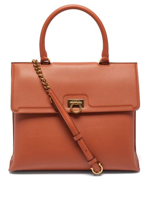 Matchesfashion.com Salvatore Ferragamo - Trifolio Leather Bag - Womens - Tan