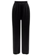 Araks - Emman Silk-satin Wide-leg Pyjama Trousers - Womens - Black