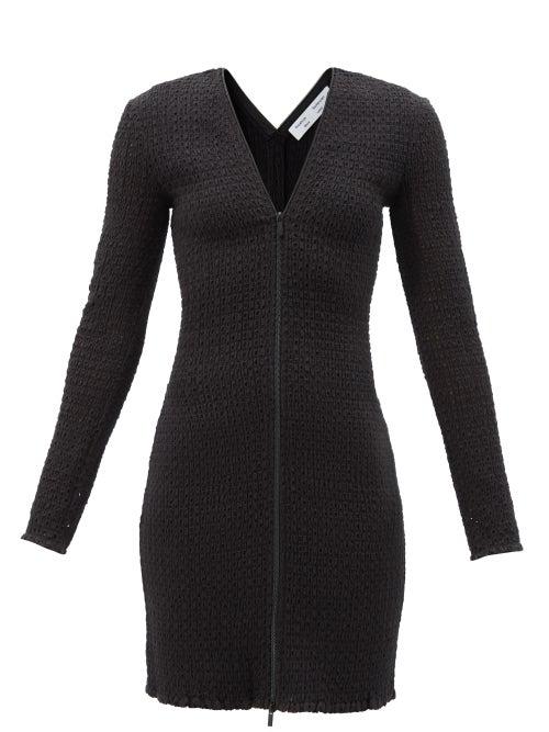 Proenza Schouler White Label - Zipped Cotton Broderie-anglaise Mini Dress - Womens - Black