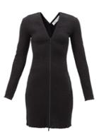 Proenza Schouler White Label - Zipped Cotton Broderie-anglaise Mini Dress - Womens - Black