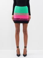 Germanier - Gradient Knitted Mini Skirt - Womens - Black Multi