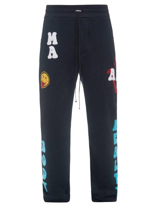 Matchesfashion.com Amiri - Logo-embroidered Jersey Track Pants - Mens - Black