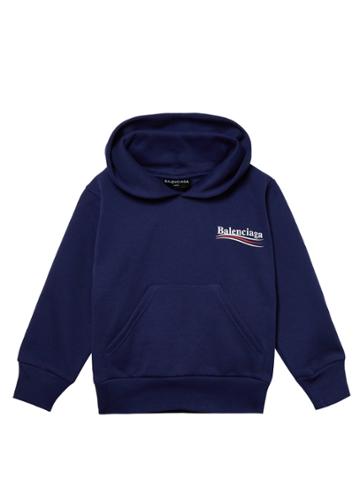 Balenciaga Kids Unisex Cotton-blend Hooded Sweatshirt