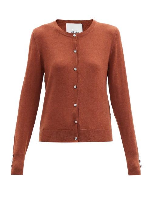 Matchesfashion.com Allude - Buttoned-cuff Wool-blend Cardigan - Womens - Camel