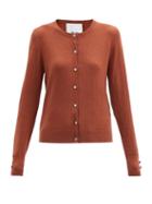Matchesfashion.com Allude - Buttoned-cuff Wool-blend Cardigan - Womens - Camel