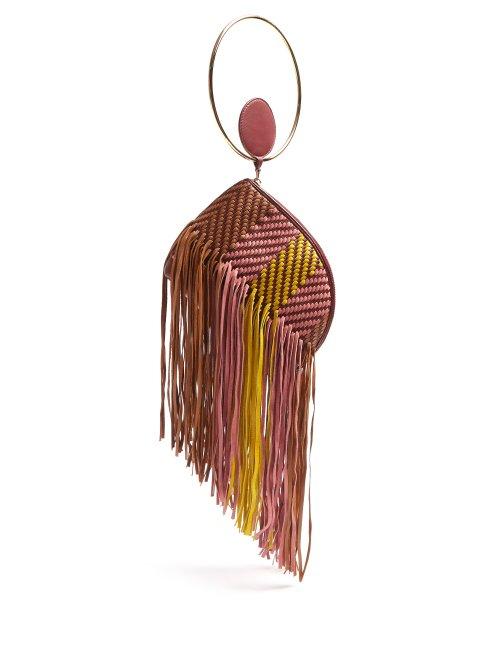Matchesfashion.com Roksanda - Eartha Striped Woven Leather Clutch - Womens - Multi