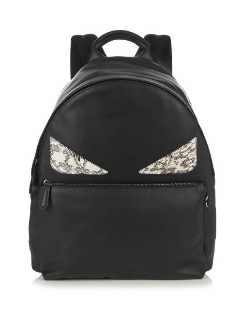 Fendi Bag Bugs Leather And Snakeskin Backpack