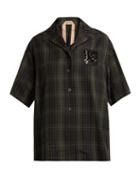 Matchesfashion.com No. 21 - Crystal Embellished Checked Bowling Shirt - Womens - Green Multi