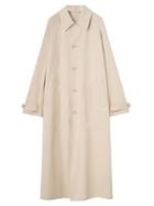 Lemaire - Single-breasted Gabardine Overcoat - Mens - Cream